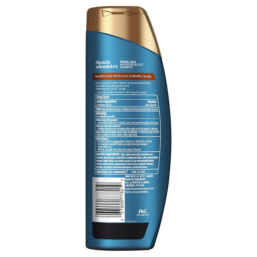 Dầu gội gàu dành cho tóc gàu, uốn, tóc xoăn Head and Shoulders Shampoo Royal Oils Collection with Coconut Oil 400ml (Mỹ)
