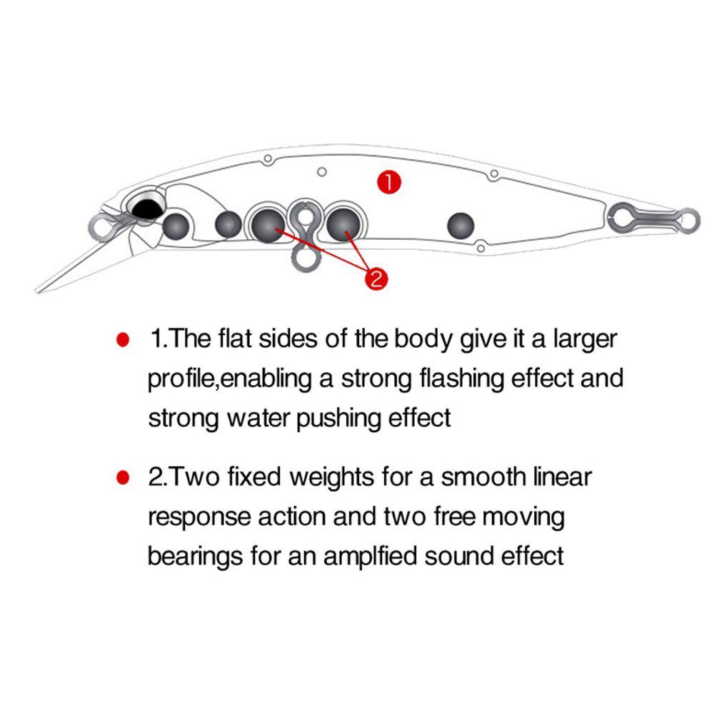 MUVAKO Mồi giả câu cá 85mm/8g màu laser thích hợp sử dụng mùa đông thiết kế dạng nổi