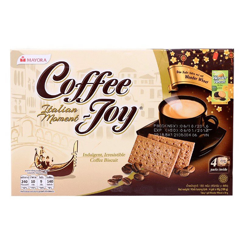 Combo Bánh quy CRISPY JOY 360g hộp tặng kèm 4 bánh Marie Gold (khuyến mãi coffee joy 180g)