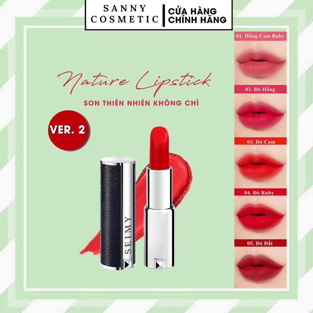 Son lì thiên nhiên không chì Seimy - Nature Lipstick sử dụng được cho bà bầu - son thỏi dưỡng môi