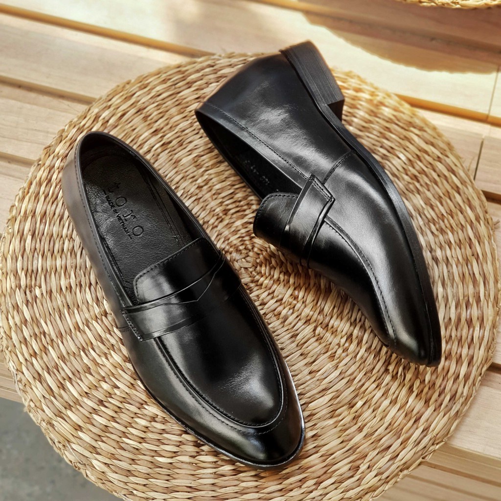 Giày Lười Loafer Tăng Chiều Cao Da Bò Nguyên Tấm Santoro Mã TCM575