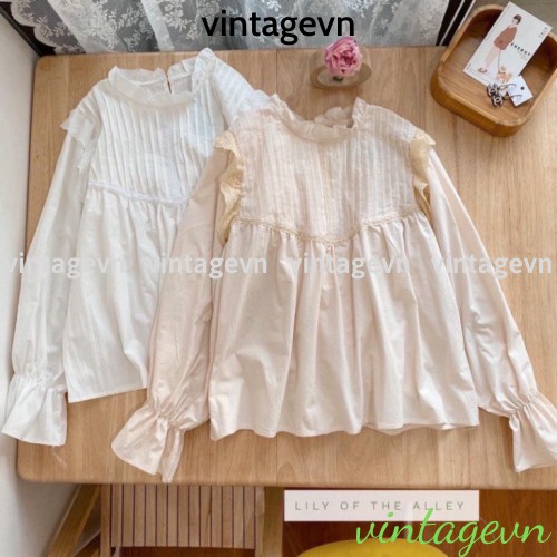 {vintagevn} Áo babydoll cánh tiên cài tay 2 màu 250 HIHISHOPHAHA | BigBuy360 - bigbuy360.vn
