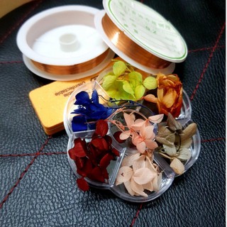Hoa khô lụa cánh to ẩn móng nail trang trí móng