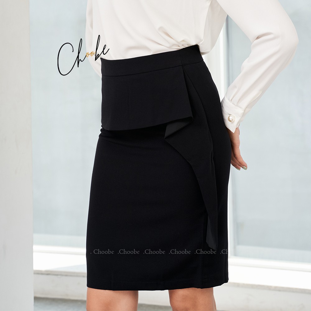Chân váy bút chì Choobe vạt bèo che khuyết điểm, chân váy công sở nữ cạp cao, kiểu dánh thanh lịch, duyên dáng V03 | BigBuy360 - bigbuy360.vn