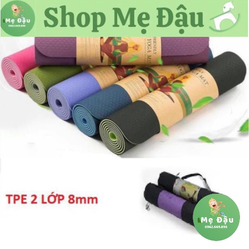 Thảm Tập YoGa -Thảm Tâp GYM 6mm Chống trượt tập thể dục tpe 2 lớp không mùi mẫu mới 2021