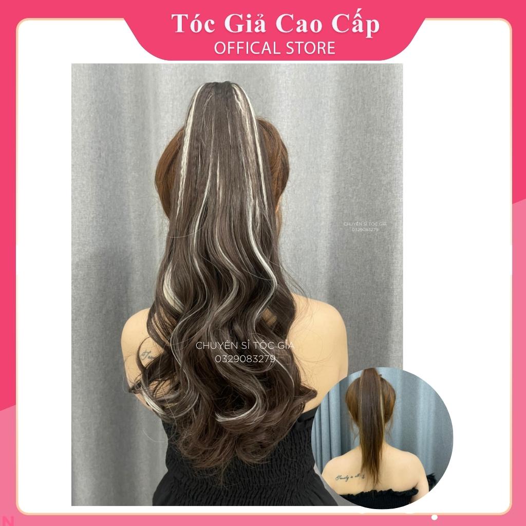 Tóc ngoặm phối line bạch kim xoăn dài, bấm phồng chân tóc, hàng đẹp, N50