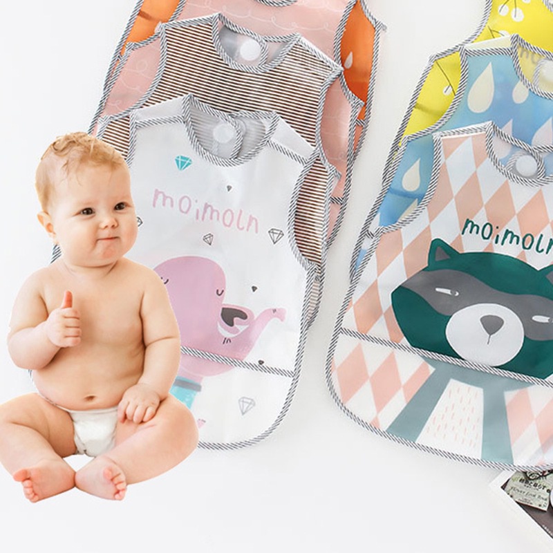 Set 7 Yếm Ăn Bằng Eva Chống Thấm Nước Họa Tiết Hoạt Hình Cho Bé