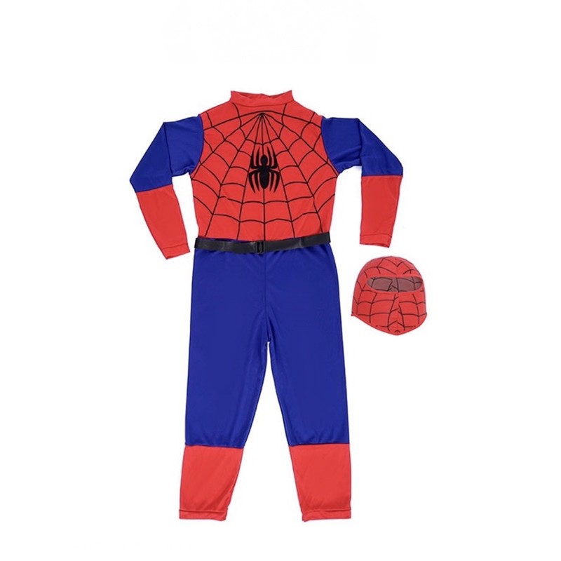 Bộ đồ hoá trang siêu anh hùng người nhện Spider man kèm nón mặt nạ và dây nịch ...