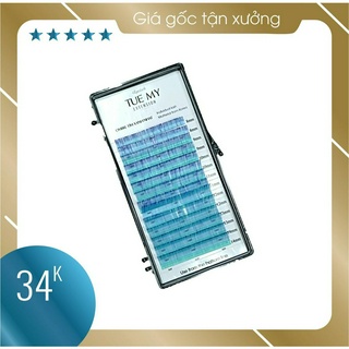 Ombre tím xanh nhạt - mi lụa màu classic 0.07 mix size