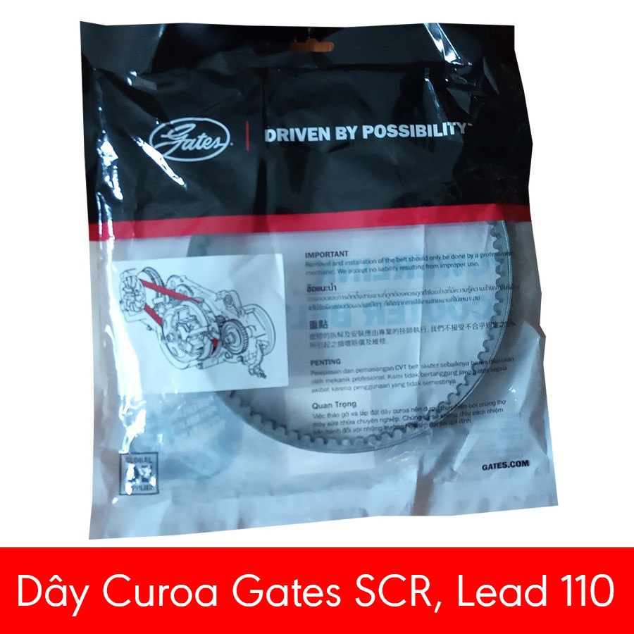 Dây Curoa Gates Honda SCR / Lead 110 - Mã: 23100-GFM-9010-M1