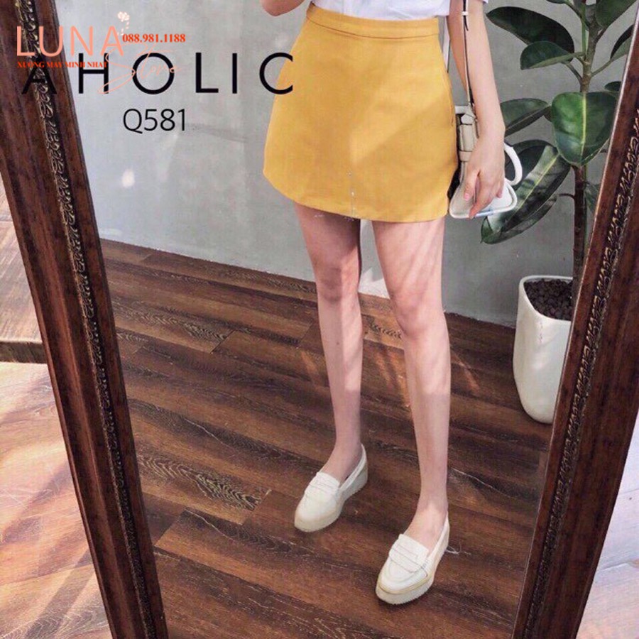 Quần giả váy công sở chữa A ngắn vải màu Đen cạp lưng cao - Kiểu dáng chân váy chữ A ngắn cá tính - Mặc đi làm công sở | BigBuy360 - bigbuy360.vn