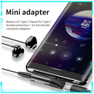 Baseus L41 Type C To Type-C 3.5mm Jack Adapter For Samsung Xiaomi Huawei Mate 20