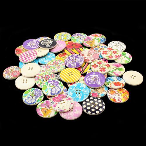 Set 25 Cúc Áo Gỗ 30Mm 4 Lỗ Chuyên Dụng Cho Thợ May Vá