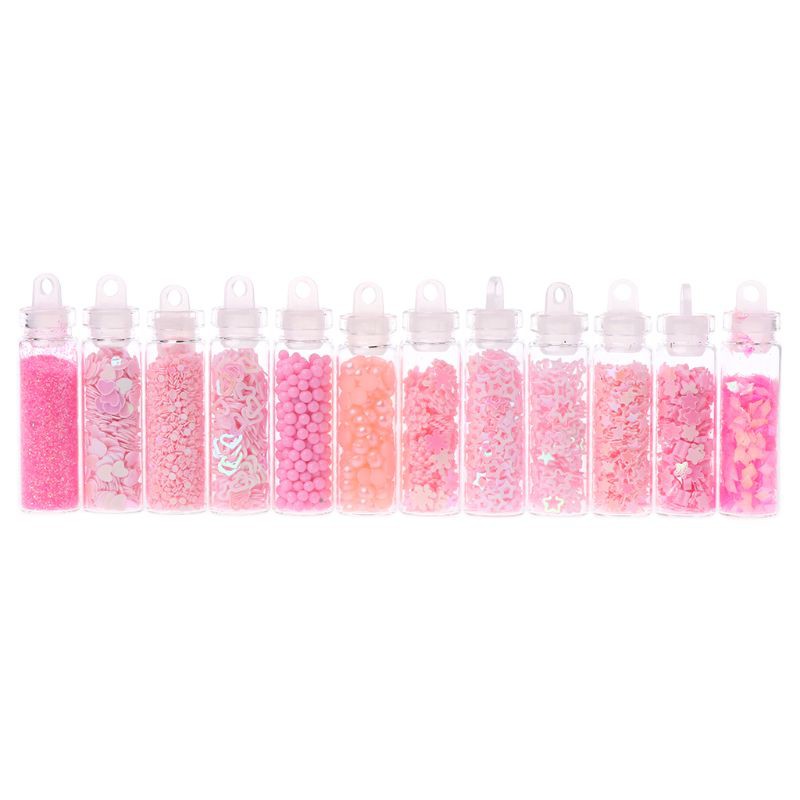 (Hàng Mới Về) Set 12 Lọ Gel Kim Tuyến Hỗ Trợ Trang Trí Móng Diy