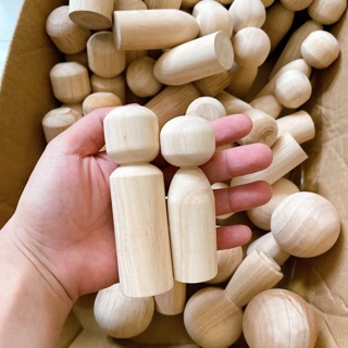 Set 2 Búp bê gỗ 9-10cm