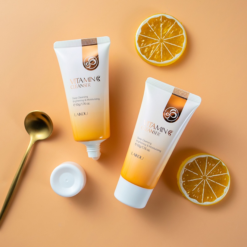 Sữa rửa mặt Laikou Vitamin C làm sạch sâu làm sáng da 50g
