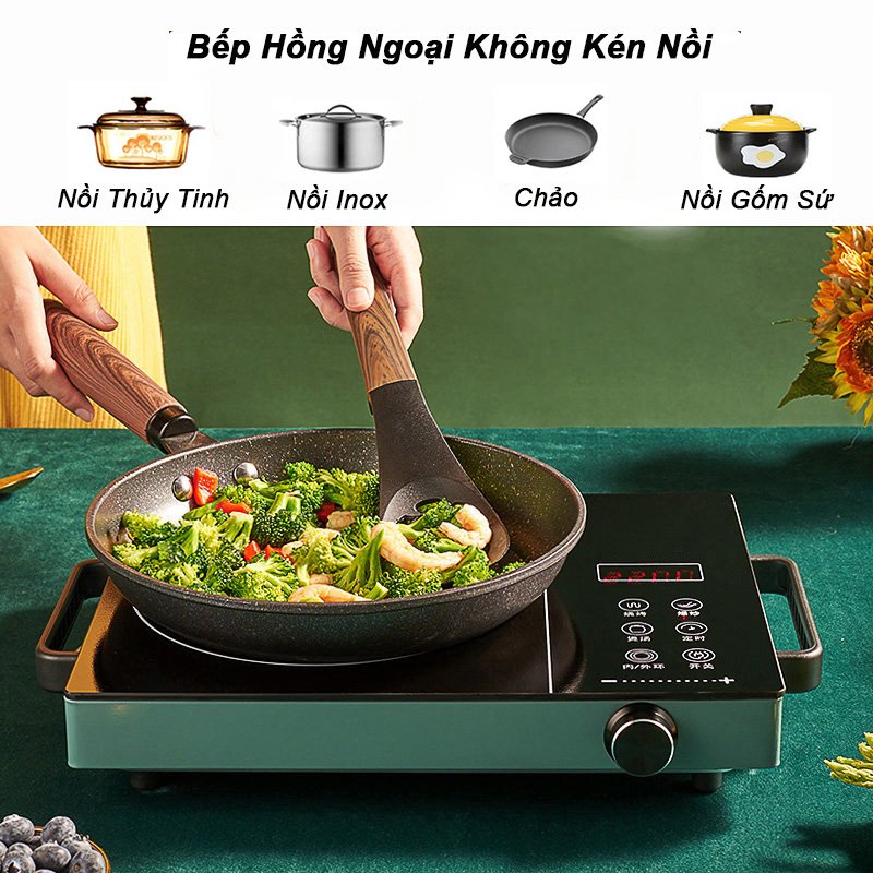 Bếp hồng ngoại đơn JIASHI đa chức năng công suất 3500W không kén nồi, không bức xạ, chống sốc BHN01