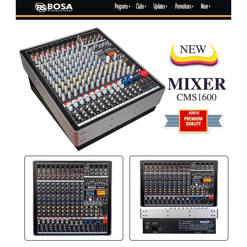 BÀN MIXER BOSA CMS1600 NHẬP KHẨU CHÍNH HÃNG -2 EFFECT RIÊNG BIỆT-CÓ BLUETOOTH