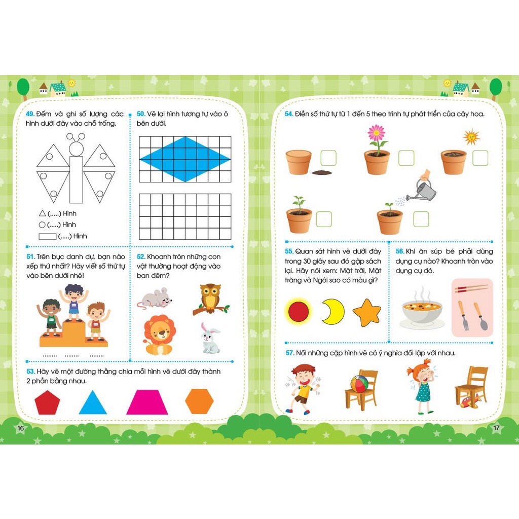 Sách - Rèn Luyện Não Trái Não Phải - Sân chơi trí tuệ, trò chơi tư duy - Dành cho trẻ 3-4,4-5,5-6 tuổi