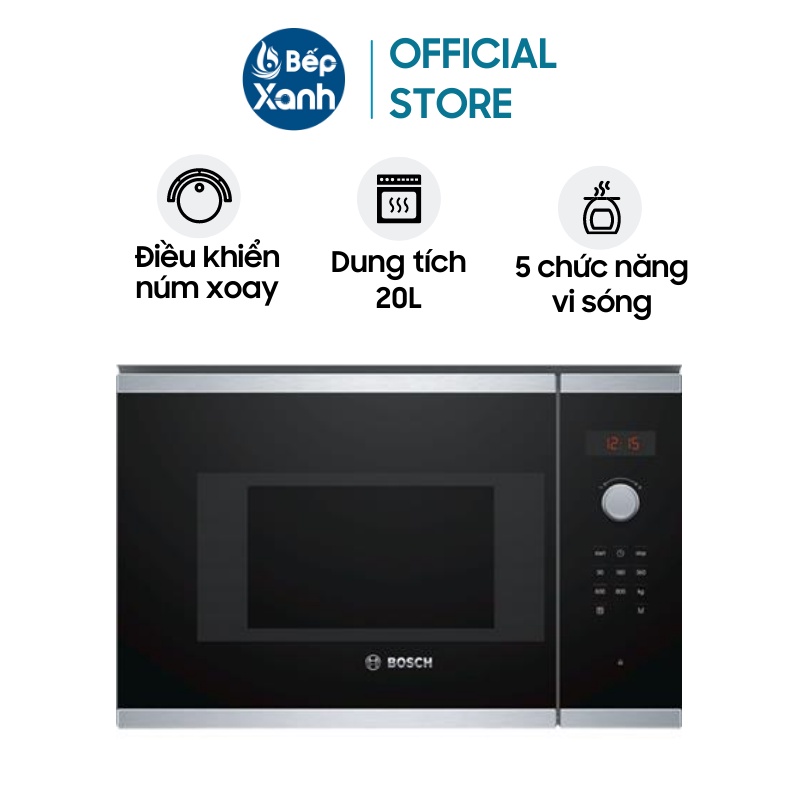 [FREESHIP HCM] Lò Vi Sóng Âm Tủ Bosch BFL523MS0B (Series 4) - Điều Khiển Núm Xoay - 5 Mức Công Suất - Hàng Chính Hãng