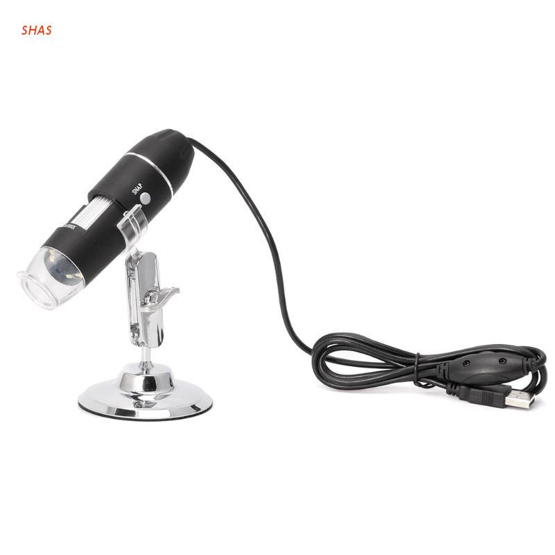 Kính hiển vi kỹ thuật số Shas 1600X USB 8LED kèm giá đỡ