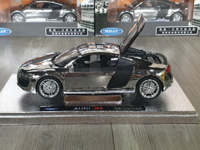 Xe Mô Hình Audi R8 Bóng Gương tỉ lệ 1/24 Welly