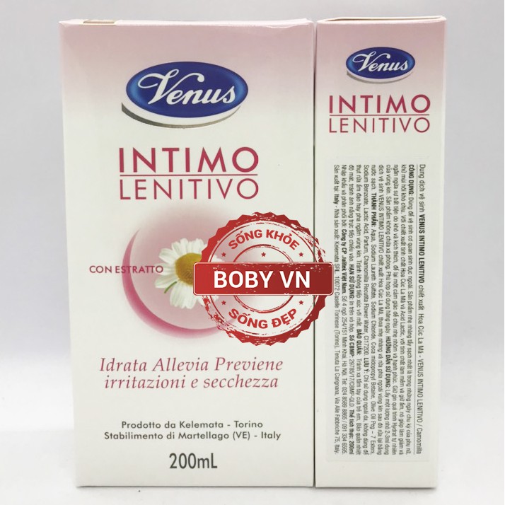 Dung dịch vệ sinh Venus Intimo từ Ý - Hương thơm từ thảo dược - Hộp 200ml - Chính hãng