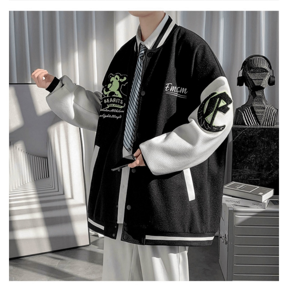 Áo Khoác Nỉ Nam Dây Khóa Kéo Kiểu Dáng Bomber Phong Cách Bóng Chày Hình In Sác Nét Form Rộng Mặc Thoáng Mát [NEW UNISEX]