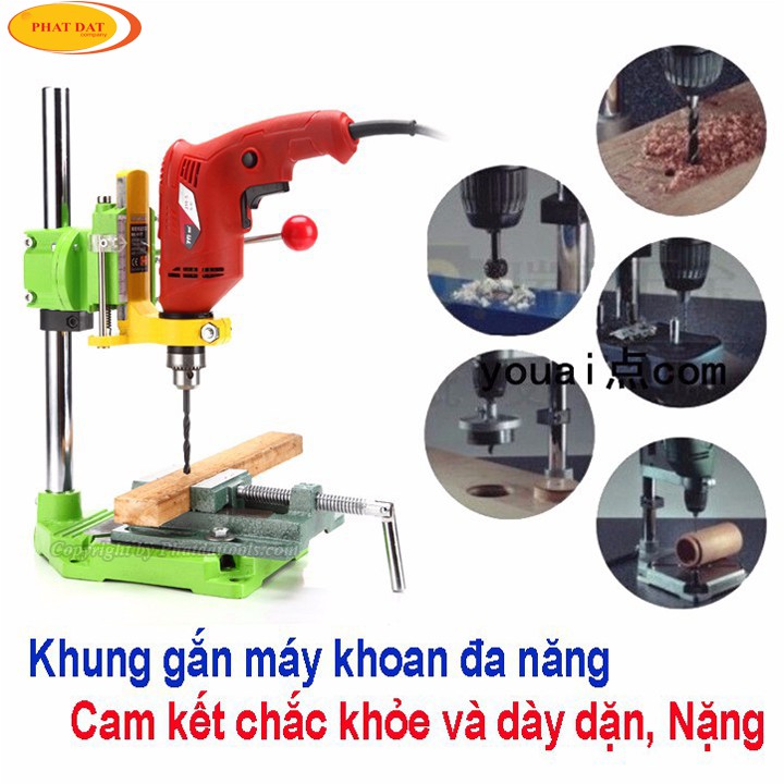 Khung gắn máy khoan cầm tay thành máy khoan bàn cao cấp