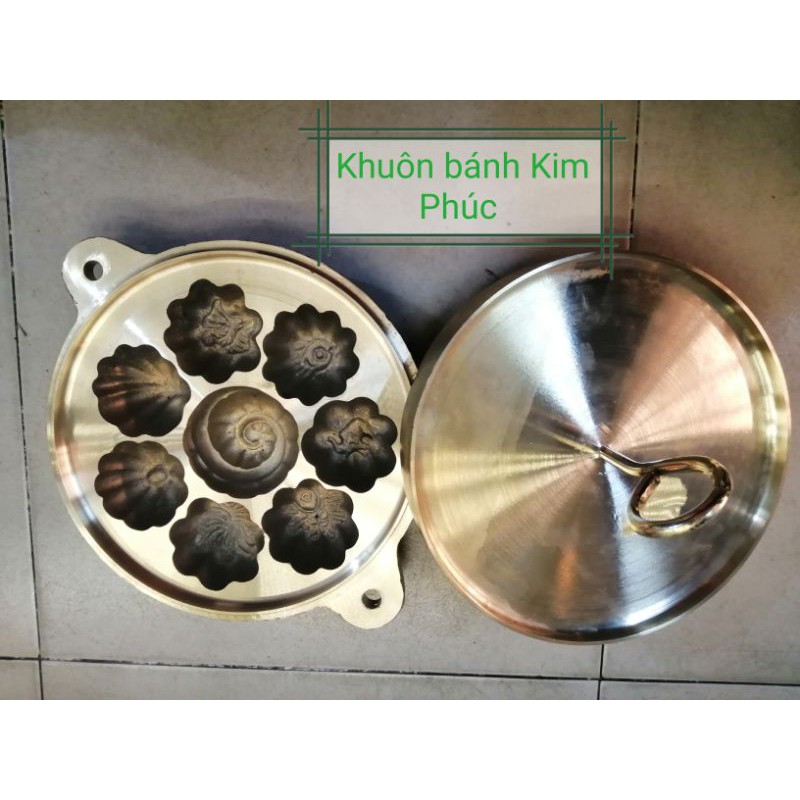 [Bánh to 7cm] Khuôn bánh thuẫn bông lan đồng loại 8 bánh to