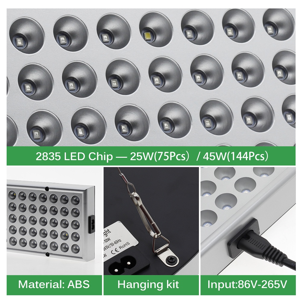 Đèn LED kích thích tăng trưởng cho cây trồng 25W 45W AC86V-265V SMD 2835 UV+IR