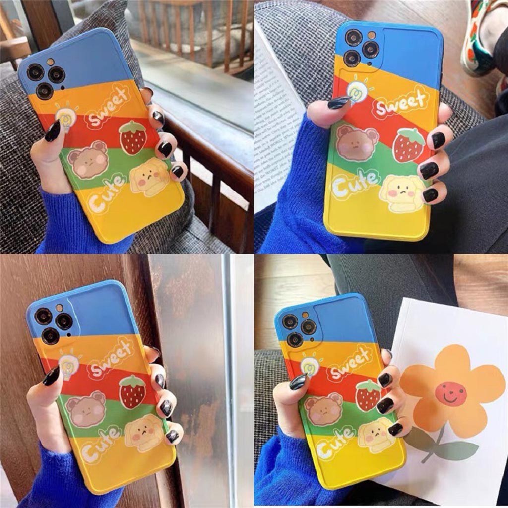 Ốp Lưng Iphone Cao Cấp Full Viền Gấu Sweet Cute Dành Cho Tất Cả Dòng Iphone từ 6 đến 11promax | BigBuy360 - bigbuy360.vn