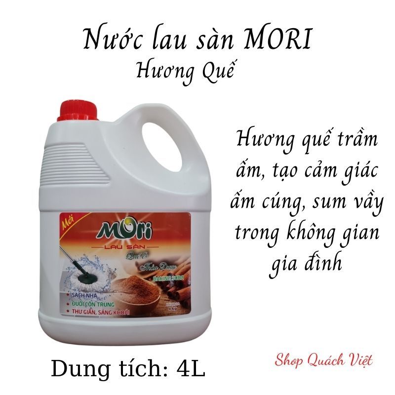 Nước lau sàn MORI hương quế/ hương sả chanh can 4kg