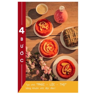 Khuôn xôi phúc lộc thọ, khuôn xôi 12x7cm nhựa mẫu mới 2022