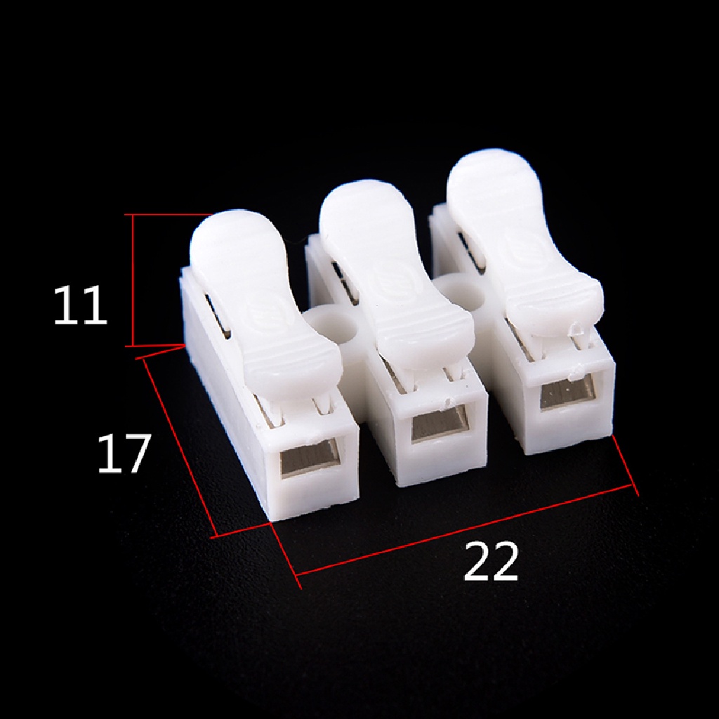 Set 20 Đầu Nối Dây Cáp mini Tự Khóa 3 Pin Màu Trắng Nhanh Chóng Tiện Lợi