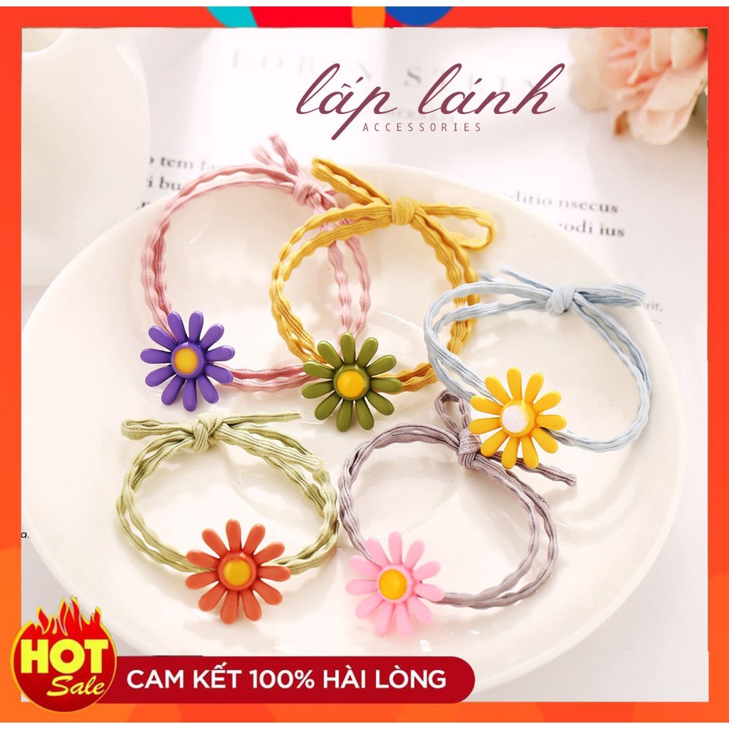 [CÓ SẴN] CỘT TÓC MÀU NGẪU NHIÊN HOA CÚC THỜI TRANG PHONG CÁCH DỄ THƯƠNG 222CTHOA