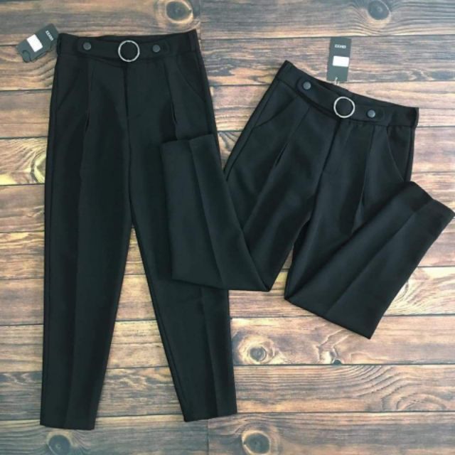 Quần baggy đai khóa tròn - vải tuyết mưa