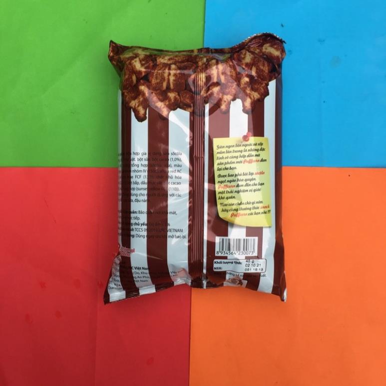- Bim bim Snack Puff Corn vị sô cô la gói 45g/gói Bim bim socola