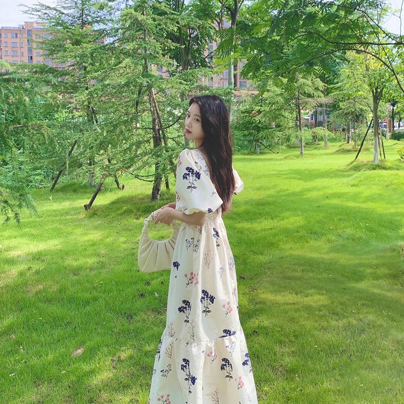 Đầm Tay Phồng Cổ Vuông Thời Trang Sang Trọng Phong Cách Mới 2022