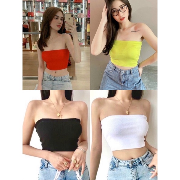 Áo ống croptop đủ màu đen trắng xanh đỏ