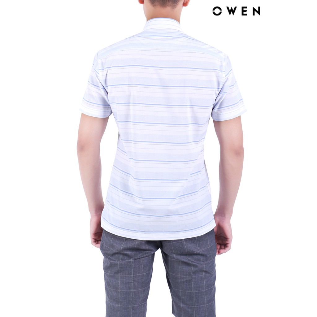 Áo sơ mi ngắn tay Owen Bamboo Bodyfit có túi màu trắng - BA20699NT | BigBuy360 - bigbuy360.vn