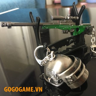 Combo móc khóa AWM PUBG và mũ 3 - Tặng kệ trưng bày
