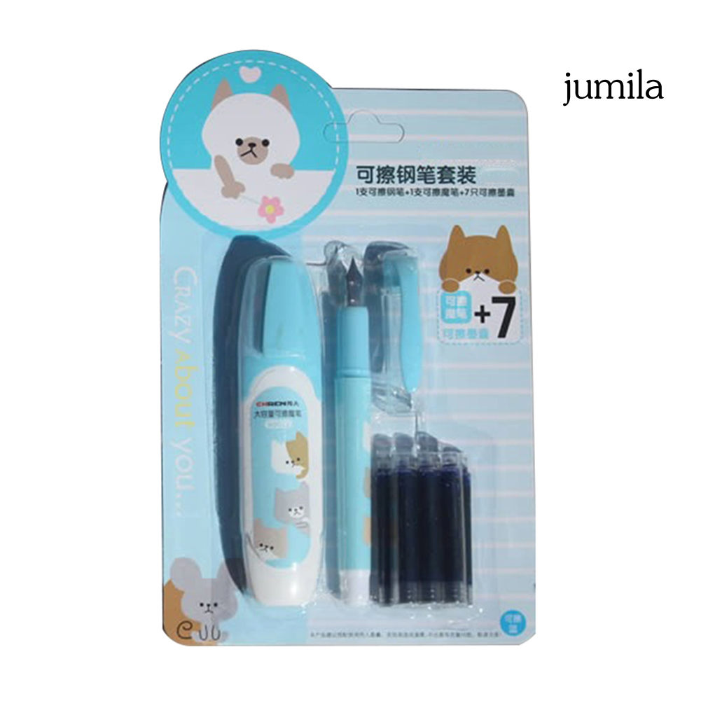 Bộ bút máy có thể xóa được với 7 lõi mực bút thay thế