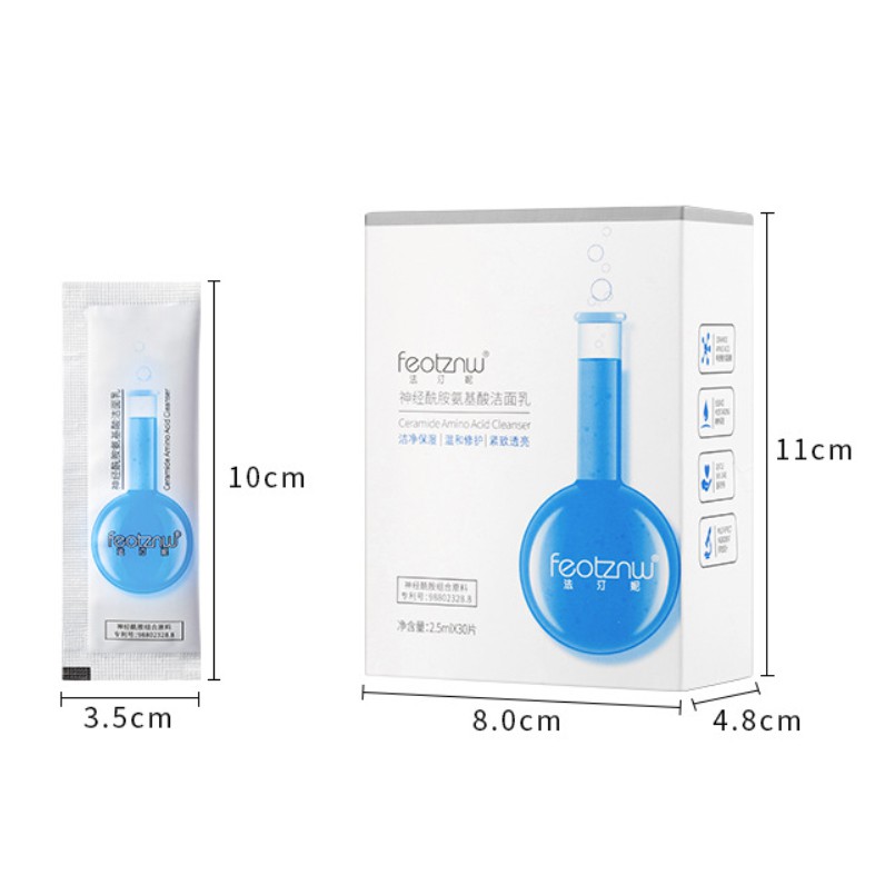 Sữa rửa mặt Feotznw Ceramide Amino Acid Cleanser dưỡng ẩm làm sạch lỗ chân lông 2.5ml