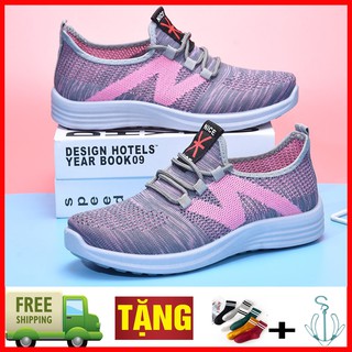[XẢ HÀNG + TẶNG QUÀ] Giầy Thể Thao Nữ Vải Dệt Cao Cấp, Giầy Đi Bộ, Kiểu Dáng Năng Động, Đế Chống Trượt