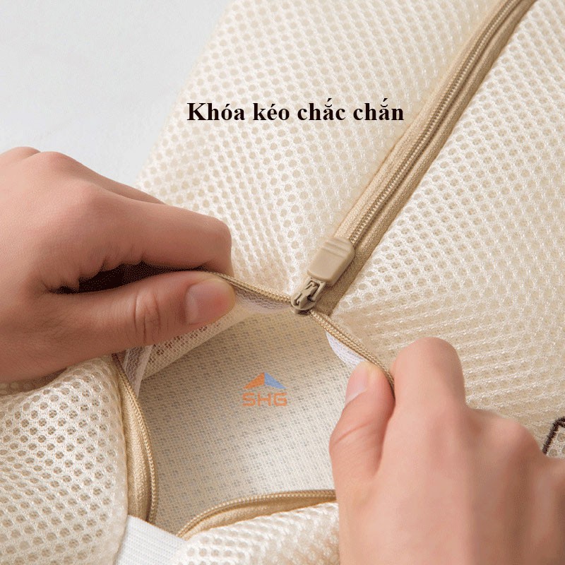 Combo 6 Túi giặt 3 lớp giặt quần áo quần lót áo lót áo ngực vớ cao cấp có khóa kéo