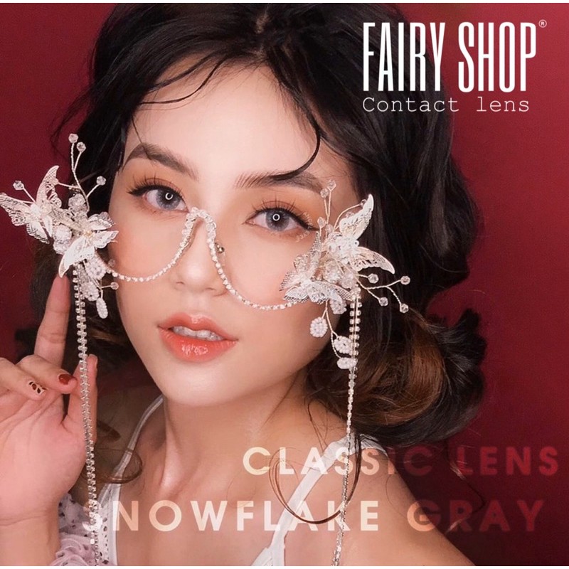 Áp tròng Snowflake Gray - RIA GRAY 14.0mm - Kính Áp Tròng FAIRY SHOP CONTACT LENS