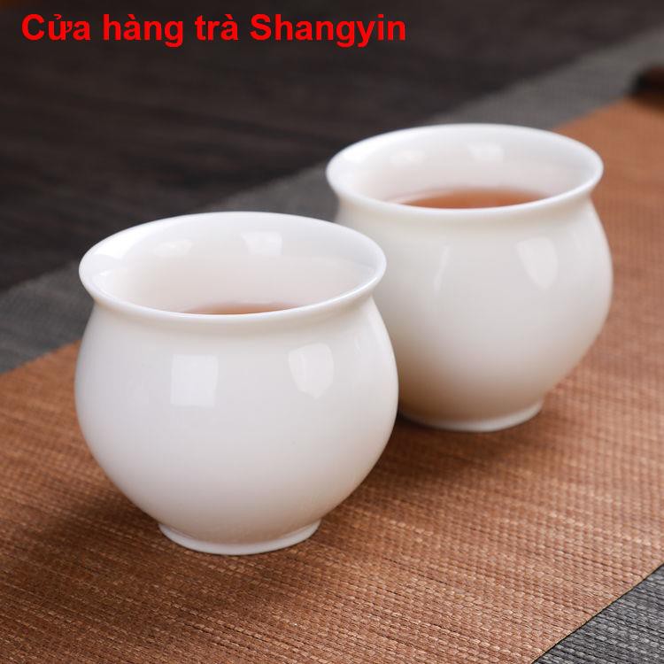 cốc[Ưu đãi đặc biệt 12 cái đầu】 Máy pha trà bát đĩa gia dụng Dehua gốm sứ Kung Fu bộ ấm tách trắng cao cấp