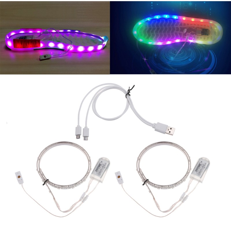 1 Cặp Dây Đèn Led 0.65mx2 Rgb Smd3528 Chống Nước Trang Trí
