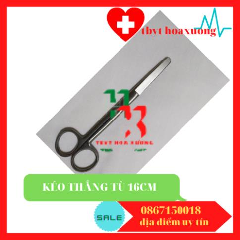 [Hàng Chính Hãng] Kéo Y Tế Thẳng Hai Đầu Tù 16cm Parkistan - Kéo Cắt Thuốc 16cm